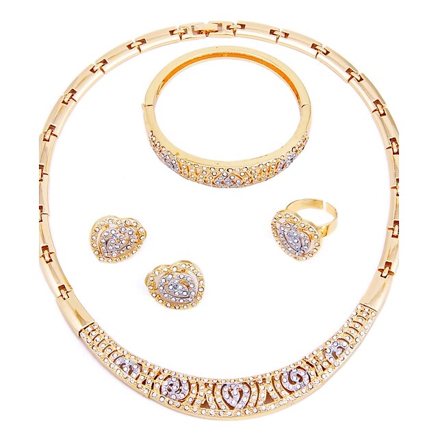  Damen Schmuck-Set - vergoldet Klassisch, Simple Style, Modisch Einschließen Halskette Gold Für Hochzeit / Party / Verlobung