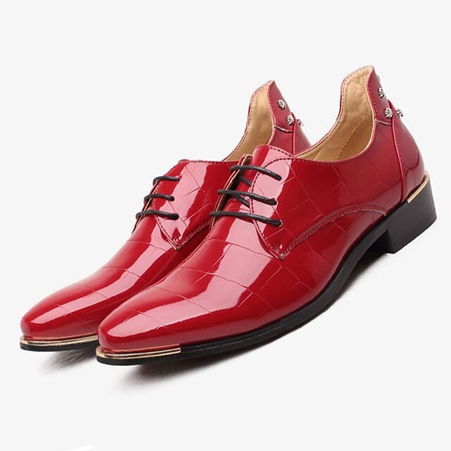  Homens Sapatos De Casamento Sapatos formais Sapatos de vestir Casamento Social Escritório e Carreira TPU Preto / Vermelho / Azul Marinho Outono / Inverno / EU42