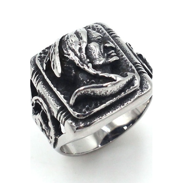  Men's Band Ring Jewelry Silver Stainless Steel Skull Gothic Rock Club Street Costume Jewelry