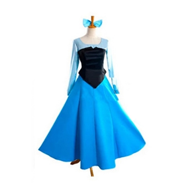  Da principessa Cinderella Fiabe Per donna vestito da vacanza Halloween Carnevale Feste / vacanze Elastene Tactel Blu oceano Per donna Facile Costumi carnevale Vintage / Abito / Cappelli / Abito