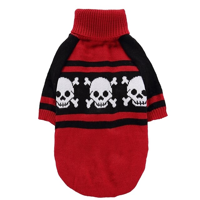  Cat Dog Coat Sweater Christmas Winter Dog Clothes Red Costume Spandex Cotton / Linen Blend Skull Party Cosplay Casual / Daily XS S M L XL XXL