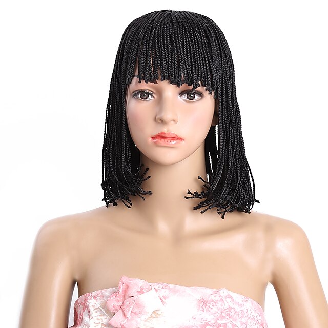  Synthetic Wig Bob Wig Natural Black #1B Medium Brown Synthetic Hair Kanekalon Hair Black Brown