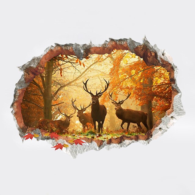  Animals / Botanical / 3D Wall Stickers Holiday Wall Stickers Decorative Wall Stickers, Plastic Home Decoration Wall Decal Wall Decoration 1 set