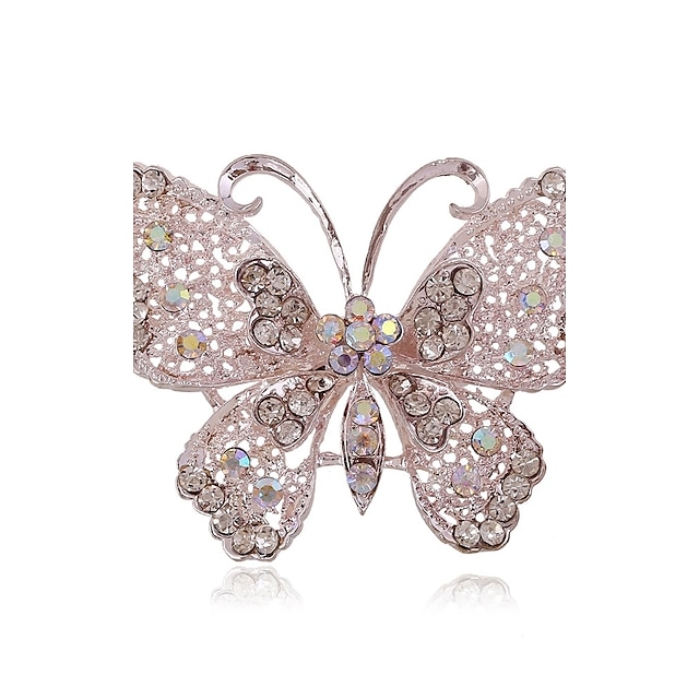 Femme Broche Papillon Animal Style Simple Broche Bijoux Argent Pour Soirée Quotidien
