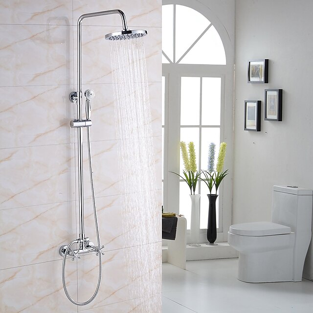  Shower Faucet - Modern Contemporary Chrome Shower System / Brass