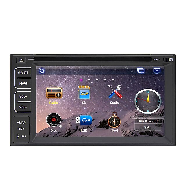  rungrace 6.2inch doble din gps navi bluetooth radio dvd reproductor universal rl-261wgn02