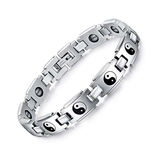  Men's Chain Bracelet Bracelet Bangles Natural Fashion equilibrio Titanium Steel Bracelet Jewelry Silver For Gift Daily