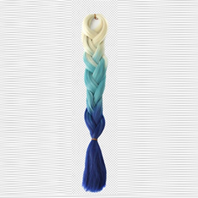 Tranças de cabelo em crochê Jumbo Trança Box Braids Cabelo Sintético Cabelo para Trançar 1pc / pacote 3 raízes