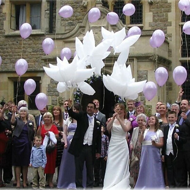  5 stk stor størrelse 1055x42cm heliumduve bryllup ballong fest dekorasjon hvitduke ballong105 * 42cm