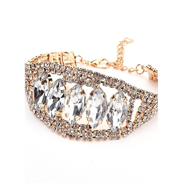  Women's Crystal Bracelet Bangles - Crystal Leaf Bling Bling Bracelet Gold For Casual / Formal