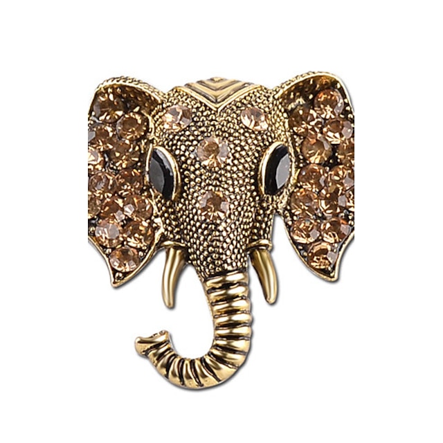  Women's Brooches Elephant Animal Ladies Personalized Indian Silver Plated Brooch Jewelry Gold Silver For Gift Stage