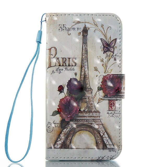  Case For Apple iPhone 7 Plus / iPhone 7 / iPhone 6s Plus Wallet / Card Holder / Flip Full Body Cases Scenery / Eiffel Tower Hard PU Leather