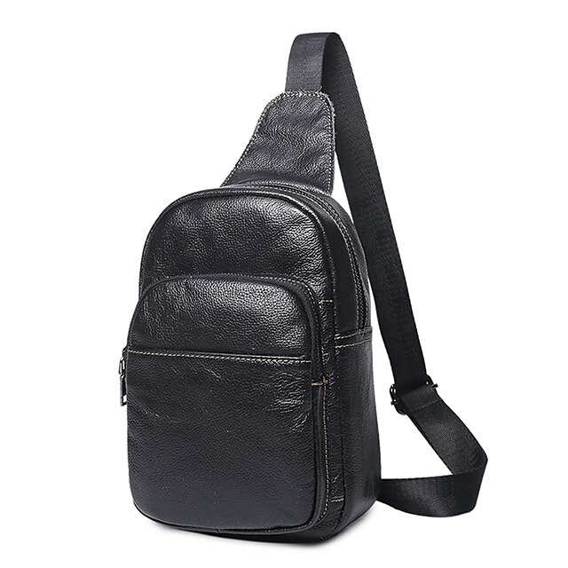  Men's Bags PU Sling Shoulder Bag for Shopping Casual All Seasons Black Gray Brown