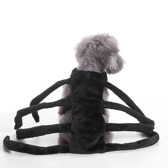  Gatto Cane Costumi Halloween Costumi Vestiti del cucciolo Tinta unita Da serata Cosplay Halloween Inverno Abbigliamento per cani Vestiti del cucciolo Abiti per cani Nero Costume per ragazza e ragazzo