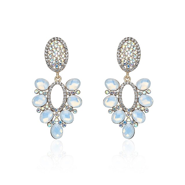  Women's Synthetic Diamond Drop Earrings Ladies Hip-Hop Elegant Rhinestone Earrings Jewelry Rainbow For Christmas Club