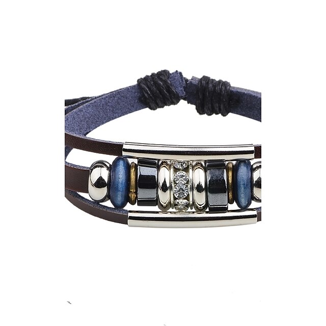  Men's Bead Bracelet Leather Bracelet Leather Bracelet Jewelry Black / Brown For Daily Casual