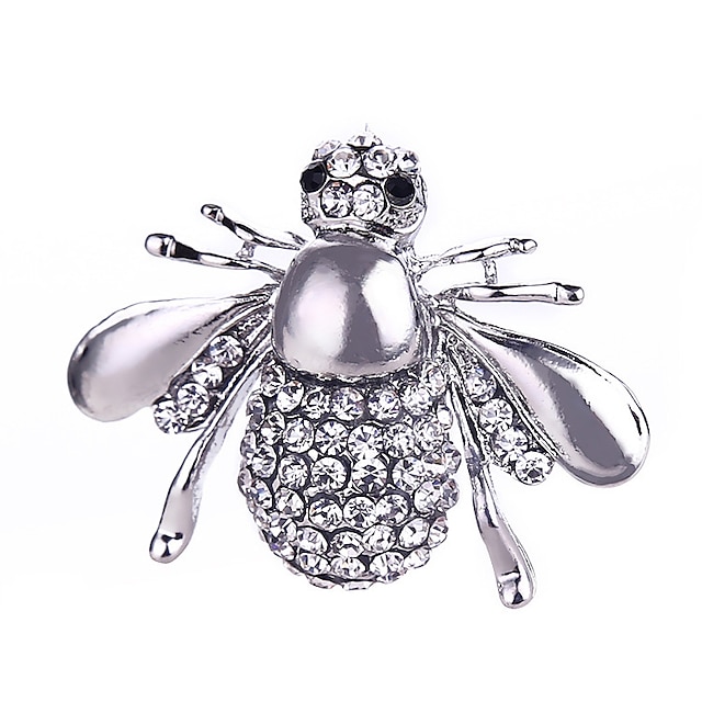  Women's Crystal Brooches Bee Animal Ladies Fashion Classic everyday Silver Plated Gold Plated Brooch Jewelry Gold Silver For Gift Daily