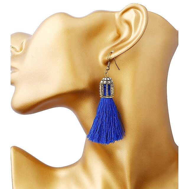  Women's Drop Earrings Tassel Ladies Tassel Fashion Earrings Jewelry Black / Dark Blue For Party