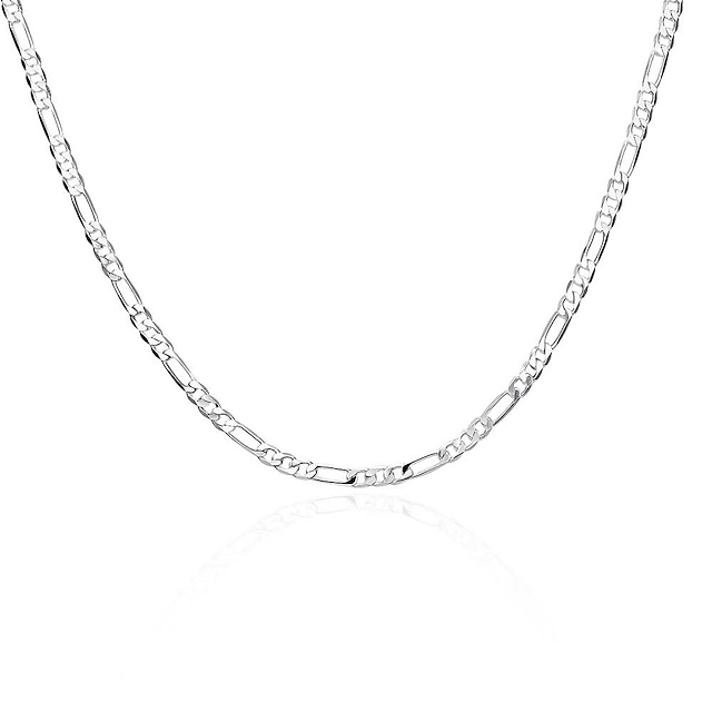  Men's Women's Chain Necklace Geometrical Copper Silver Plated Silver Necklace Jewelry For Daily Work