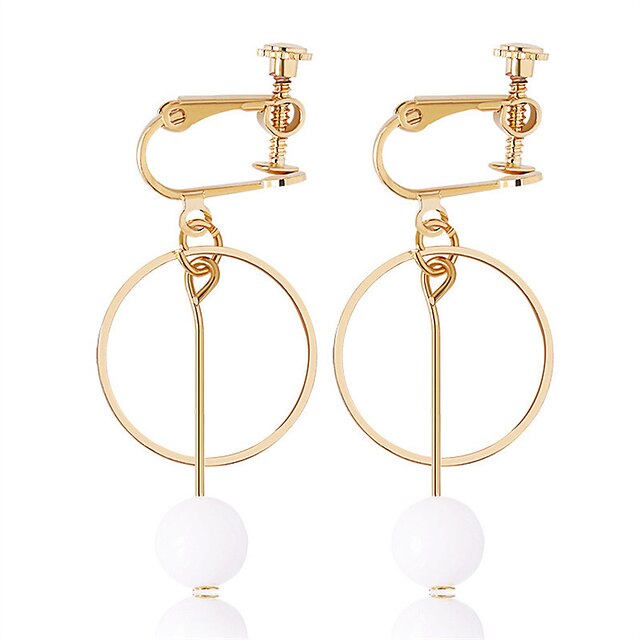  Women's Clip on Earring Ladies Personalized Fashion Earrings Jewelry Gold For Daily Going out