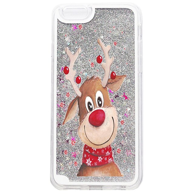  Case For Apple iPhone X / iPhone 8 Plus / iPhone 8 Flowing Liquid / Pattern Back Cover Glitter Shine / Christmas Hard PC