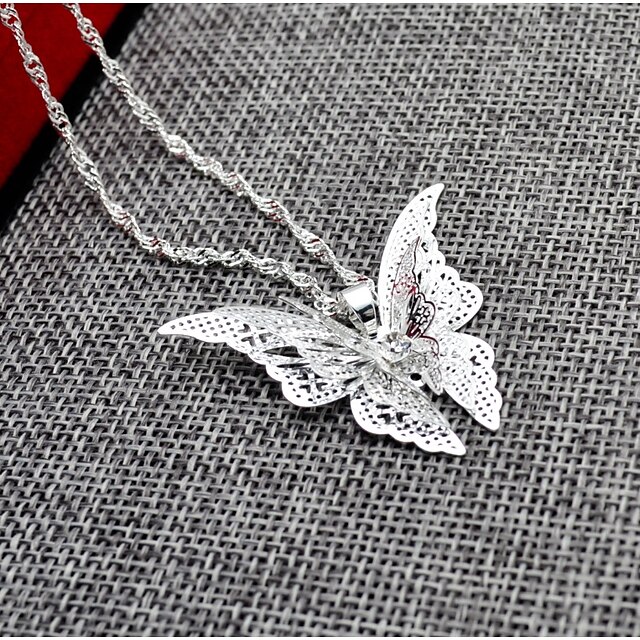  Pendant Necklace Women's Butterfly Animal Silver Necklace Jewelry for Wedding Birthday