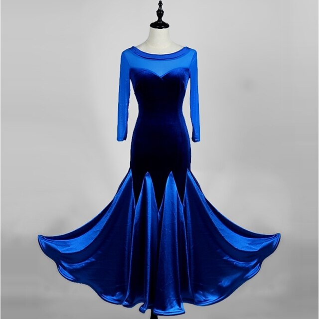 Ballroom Dance Dress Split Joint Women's Performance 3/4 Length Sleeve ...