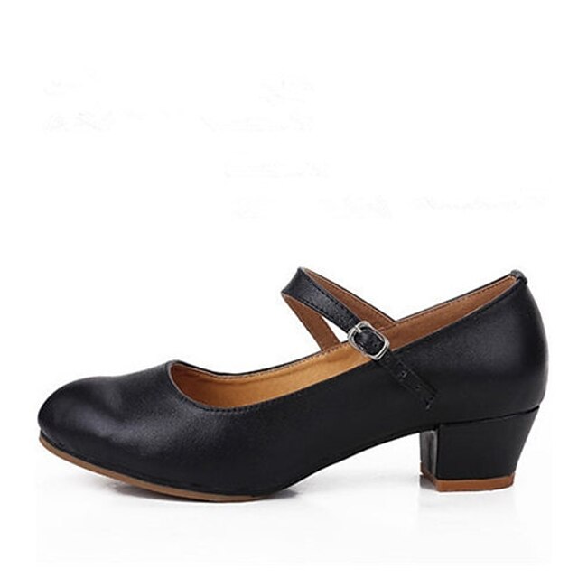  Women's Dance Shoes Cowhide Modern Shoes Heel Customized Heel Customizable Black