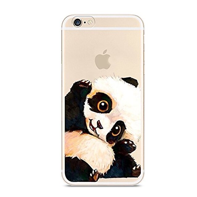  Case Kompatibilitás Apple iPhone 7 / iPhone 7 Plus Ultra-vékeny / Áttetsző / Minta Fekete tok Állat / Panda Puha TPU mert iPhone 7 Plus / iPhone 7 / iPhone 6s Plus