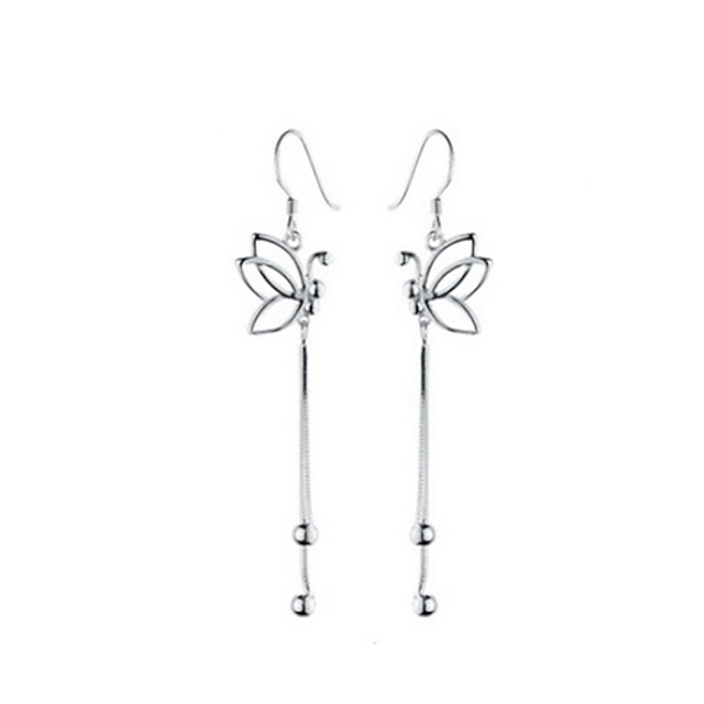  Women's Drop Earrings Ear Cuff Hanging Earrings Butterfly Animal Ladies Pearl Sterling Silver Earrings Jewelry Silver For Casual Daily Sports