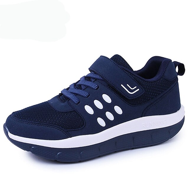  Unisex Athletic Shoes Platform Round Toe Lace-up Tulle Comfort Running Shoes Spring / Fall Burgundy / Blue / Gray / EU37