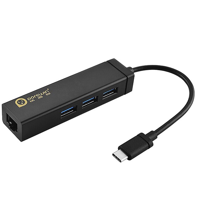  USB 3.0 / RJ45 / C típusú Adaptor <1m / 3ft 41643.0 / Az Ethernet / Nagy sebesség ABS USB kábeladapter Kompatibilitás Macbook / Xiaomi / MacBook Pro