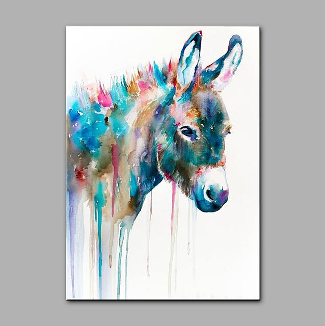  Oil Painting Hand Painted - Animals Modern Rolled Canvas