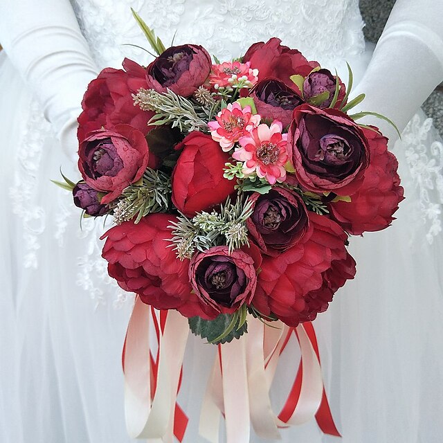  Wedding Flowers Bouquets Wedding Polyester 9.84