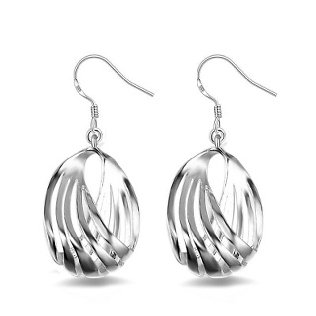  Damen Kreolen - Sterling Silber Blume Simple Style, Modisch Silber Für Geschenk Alltag