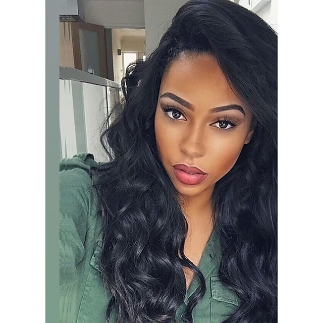  Human Hair Glueless Lace Front Lace Front Wig style Brazilian Hair Body Wave Wig 130% Density with Baby Hair Natural Hairline 100% Hand Tied Women's Short Medium Length Long Human Hair Lace Wig