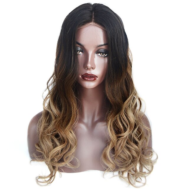  Human Hair Glueless Full Lace Full Lace Wig Beyonce Brazilian Hair Body Wave Ombre Wig 130% Density with Baby Hair Ombre Hair Natural Hairline Glueless For Women's Long Medium Length Human Hair Lace