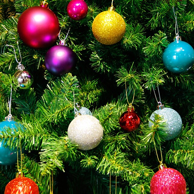  24 unids / set 4 cm moderno árbol de navidad bolas adornos fiesta de navidad boda colgando adorno decoración de navidad suministros