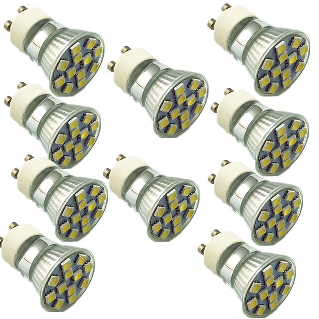  10pcs 1.5 W LED-spotpærer 130 lm GU10 12 LED perler SMD 5050 Dekorativ Varm hvit Kjølig hvit 220 V / 10 stk.