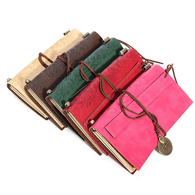  Caderno de couro vintage com marcadores de régua de couro 100pages