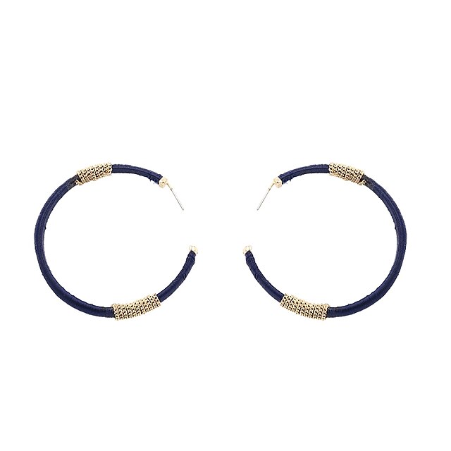  Women's Hoop Earrings Machete Geometric Fashion Earrings Jewelry Dark Navy For Party Gift