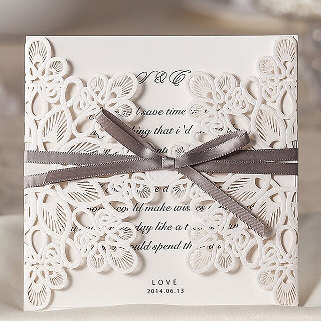  Wrap & Pocket Wedding Invitations 20 - Invitation Cards Classic Style Embossed Paper