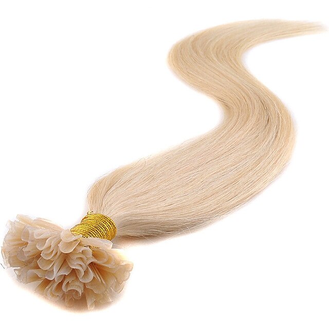  Febay Fusjon / U-tipp Hairextensions med menneskehår Klassisk Ekte hår Hairextensions med menneskehår Dame Svart