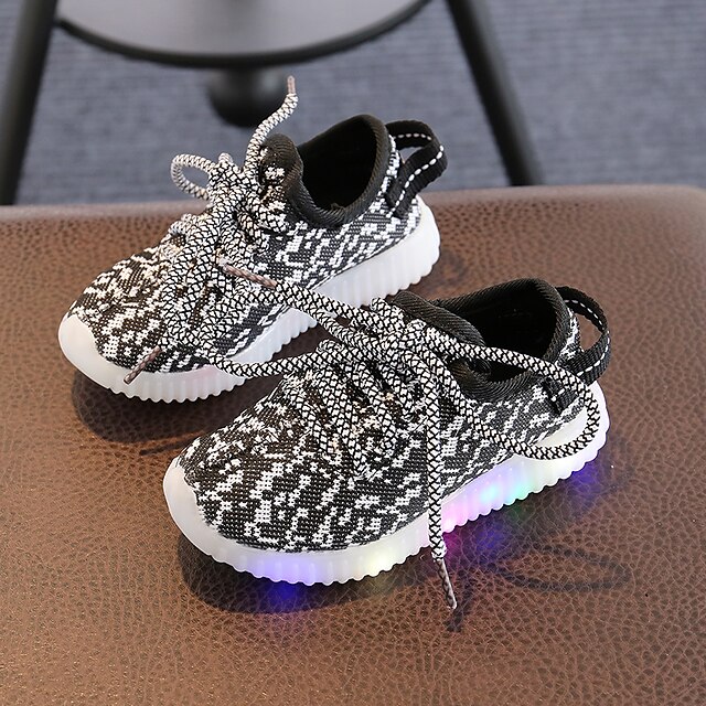  Boys' Shoes Knit Summer / Fall Comfort / Light Up Shoes Sneakers Lace-up / LED for Gray / Green / Pink / Party & Evening / TPR (Thermoplastic Rubber)