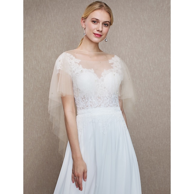  Tulle Wedding / Party / Evening Women's Wrap With Beading Capes