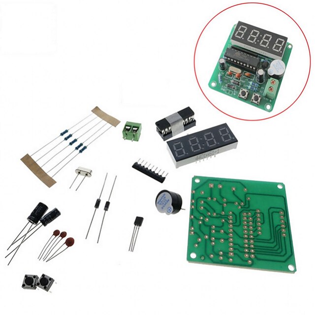  4 Bits Digital LED Electronic Clock Production Suite DIY Kits Set