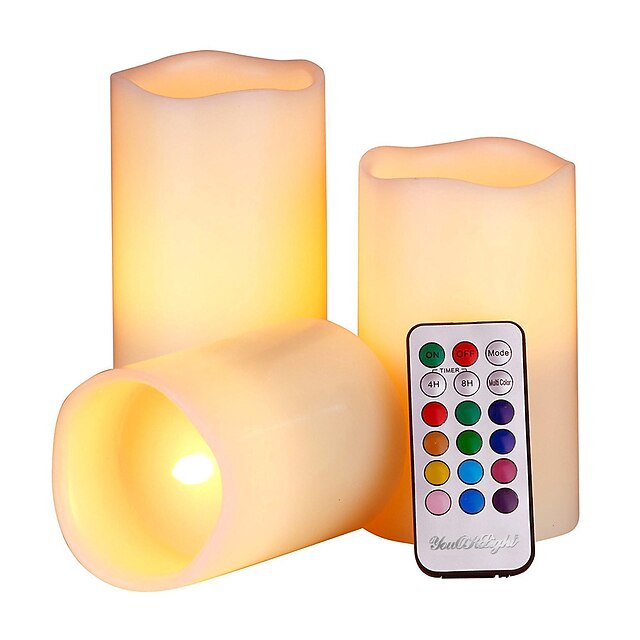  Flammenlose Kerzen Ferngesteuert / Dekorativ / Farbwechsel Kerzenstil / LED Batterie 1 set