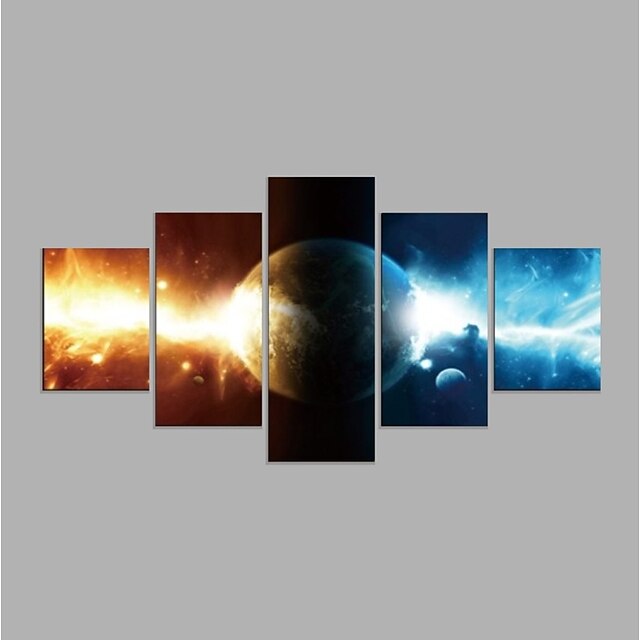  Rolled Canvas Prints Abstract, Five Panels Canvas Horizontal Print Wall Decor Home Decoration