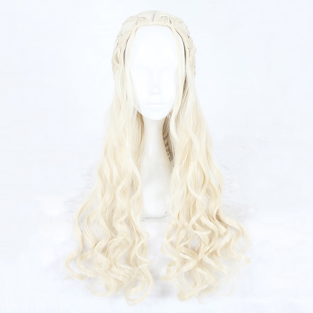  Perruque Synthétique / Perruques de Déguisement Femme Ondulé Blond Cheveux Synthétiques Blond Perruque Long Sans bonnet Blond beige