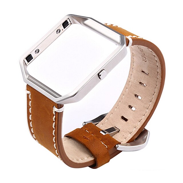  Klokkerem til Fitbit Blaze Fitbit Klassisk spenne / Moderne spenne Rustfritt stål / Ekte lær Håndleddsrem